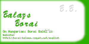 balazs borai business card
